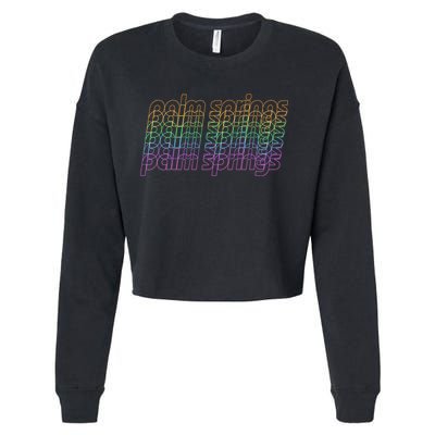 Retro Palm Springs Retro Multicolor Cropped Pullover Crew