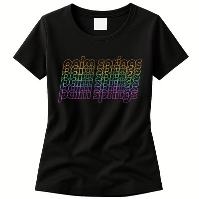 Retro Palm Springs Retro Multicolor Womens T-Shirt