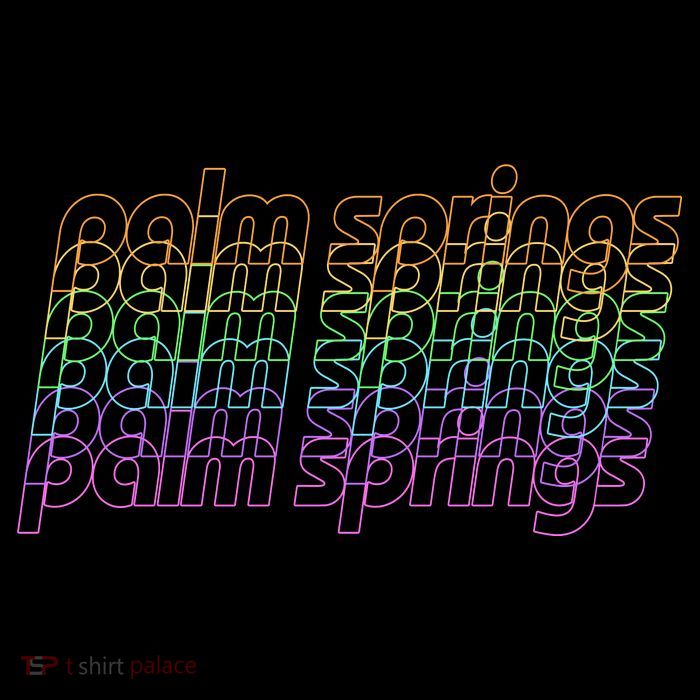 Retro Palm Springs Retro Multicolor Womens T-Shirt