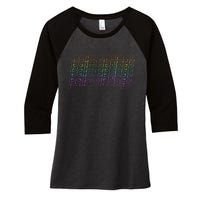 Retro Palm Springs Retro Multicolor Women's Tri-Blend 3/4-Sleeve Raglan Shirt