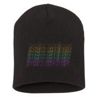 Retro Palm Springs Retro Multicolor Short Acrylic Beanie