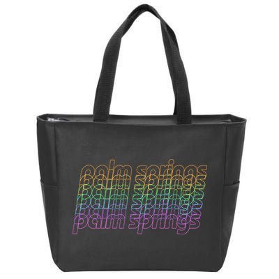Retro Palm Springs Retro Multicolor Zip Tote Bag