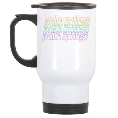 Retro Palm Springs Retro Multicolor Stainless Steel Travel Mug