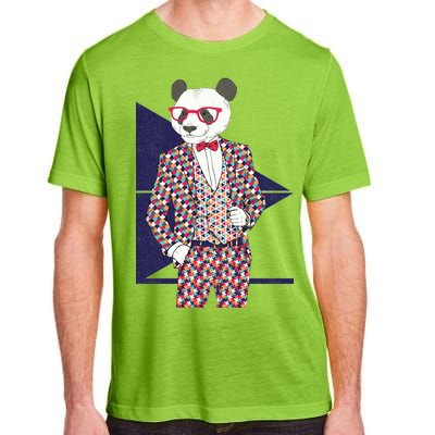 Retro Panda Platted Suit Graphic Adult ChromaSoft Performance T-Shirt