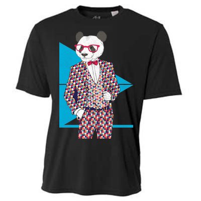 Retro Panda Platted Suit Graphic Cooling Performance Crew T-Shirt