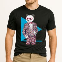 Retro Panda Platted Suit Graphic Performance Shirt