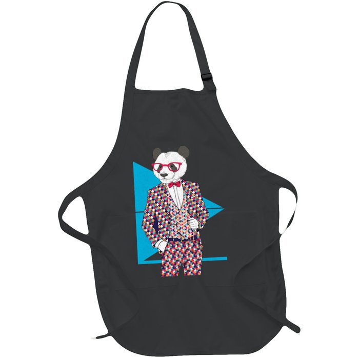 Retro Panda Platted Suit Graphic Apron