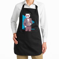 Retro Panda Platted Suit Graphic Apron