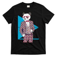 Retro Panda Platted Suit Graphic T-Shirt