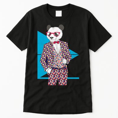 Retro Panda Platted Suit Graphic Tall T-Shirt