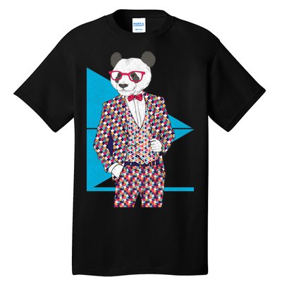 Retro Panda Platted Suit Graphic Tall T-Shirt