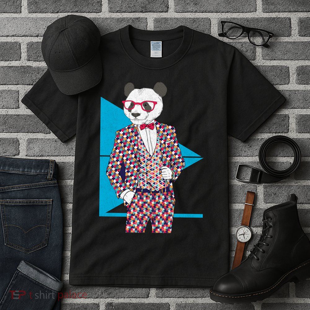 Retro Panda Platted Suit Graphic Tall T-Shirt