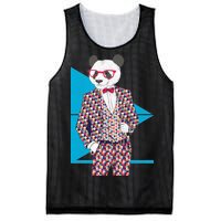 Retro Panda Platted Suit Graphic Mesh Reversible Basketball Jersey Tank