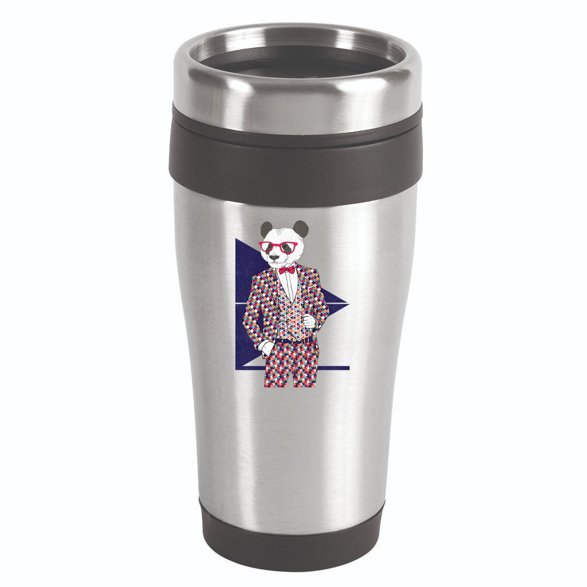 Retro Panda Platted Suit Graphic 16oz Travel Tumbler