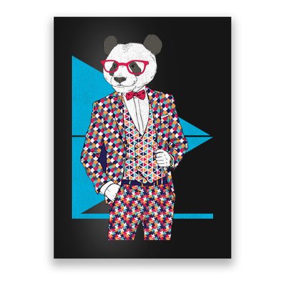 Retro Panda Platted Suit Graphic Poster
