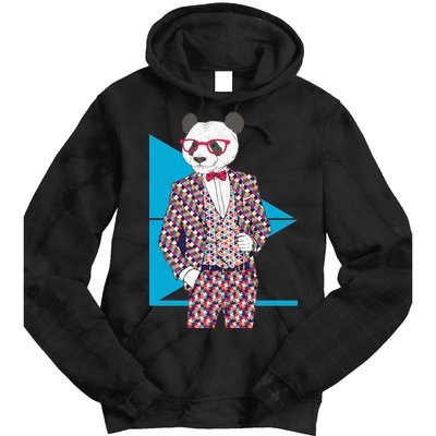 Retro Panda Platted Suit Graphic Tie Dye Hoodie