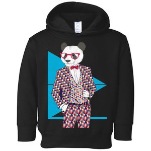 Retro Panda Platted Suit Graphic Toddler Hoodie