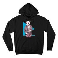 Retro Panda Platted Suit Graphic Tall Hoodie