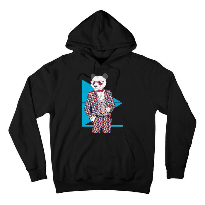 Retro Panda Platted Suit Graphic Tall Hoodie