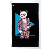 Retro Panda Platted Suit Graphic Golf Towel