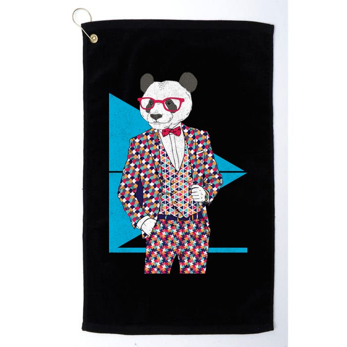 Retro Panda Platted Suit Graphic Golf Towel