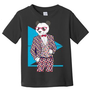 Retro Panda Platted Suit Graphic Toddler T-Shirt