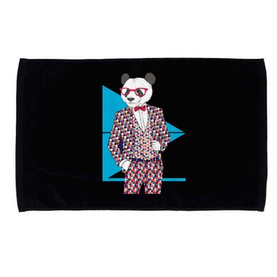 Retro Panda Platted Suit Graphic Microfiber Hand Towel