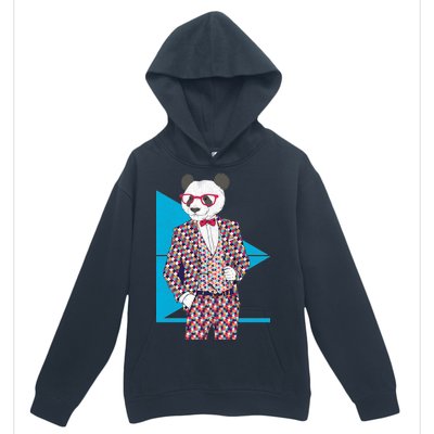 Retro Panda Platted Suit Graphic Urban Pullover Hoodie