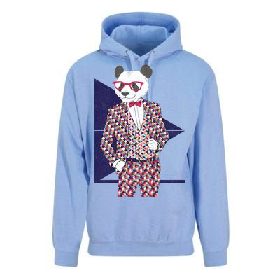 Retro Panda Platted Suit Graphic Unisex Surf Hoodie