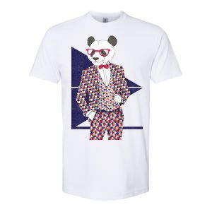 Retro Panda Platted Suit Graphic Softstyle CVC T-Shirt