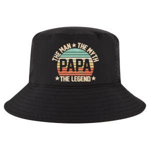 Retro Papa The Man Myth Legend Cool Comfort Performance Bucket Hat