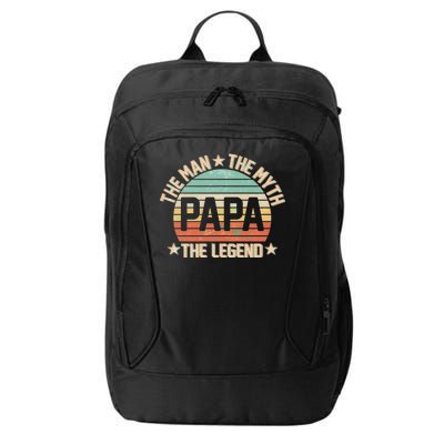 Retro Papa The Man Myth Legend City Backpack