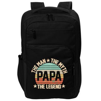 Retro Papa The Man Myth Legend Impact Tech Backpack