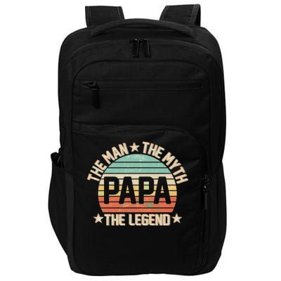 Retro Papa The Man Myth Legend Impact Tech Backpack