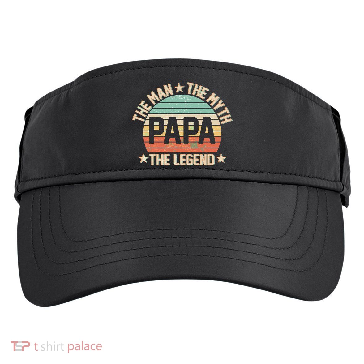 Retro Papa The Man Myth Legend Adult Drive Performance Visor