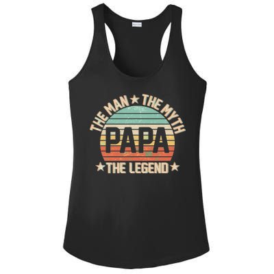 Retro Papa The Man Myth Legend Ladies PosiCharge Competitor Racerback Tank