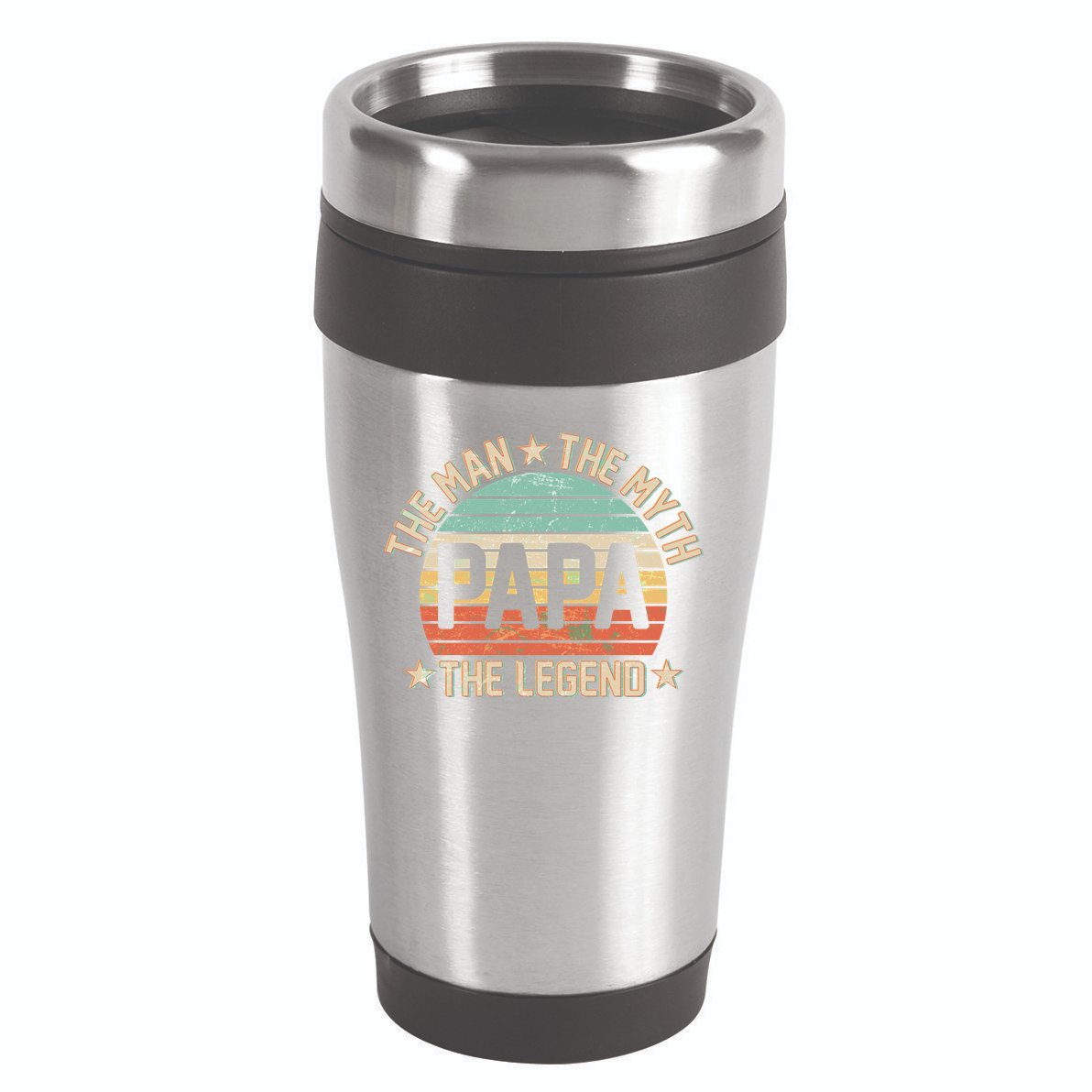Retro Papa The Man Myth Legend 16oz Travel Tumbler