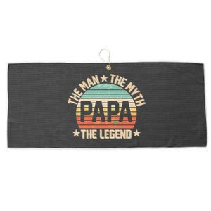 Retro Papa The Man Myth Legend Large Microfiber Waffle Golf Towel