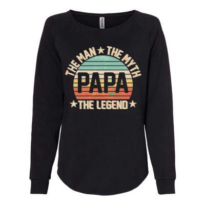 Retro Papa The Man Myth Legend Womens California Wash Sweatshirt