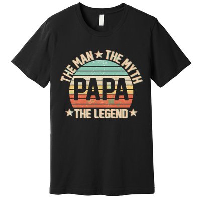 Retro Papa The Man Myth Legend Premium T-Shirt