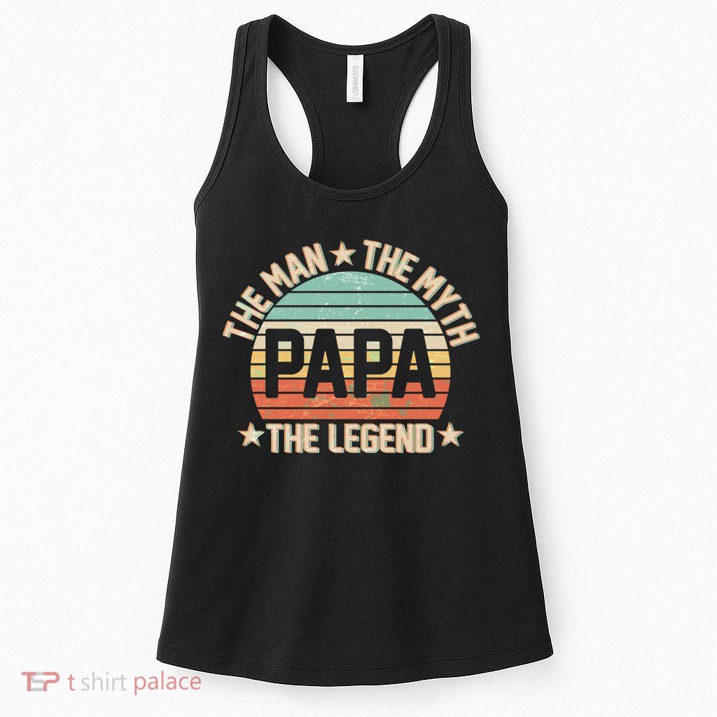 Retro Papa The Man Myth Legend Womens Tank Top