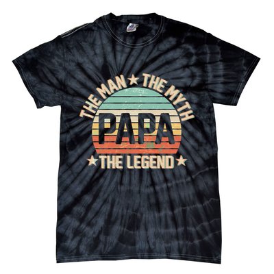 Retro Papa The Man Myth Legend Tie-Dye T-Shirt