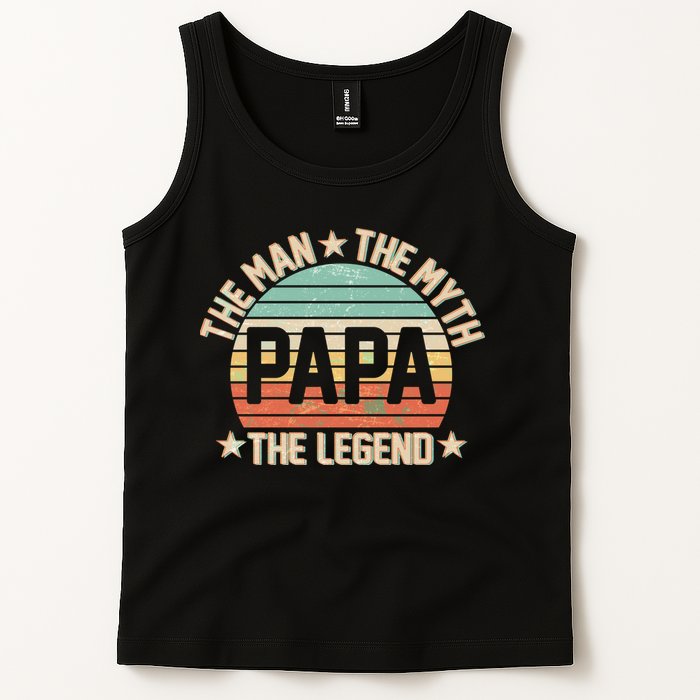 Retro Papa The Man Myth Legend Tank Top