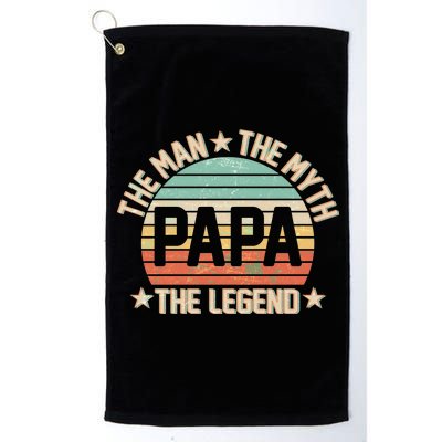 Retro Papa The Man Myth Legend Platinum Collection Golf Towel