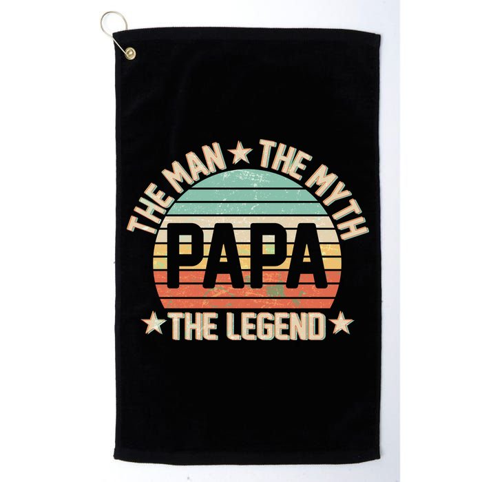 Retro Papa The Man Myth Legend Golf Towel