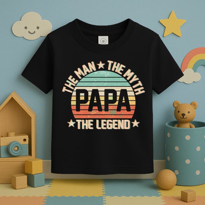 Retro Papa The Man Myth Legend Toddler T-Shirt