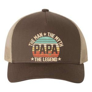 Retro Papa The Man Myth Legend Yupoong Adult 5-Panel Trucker Hat