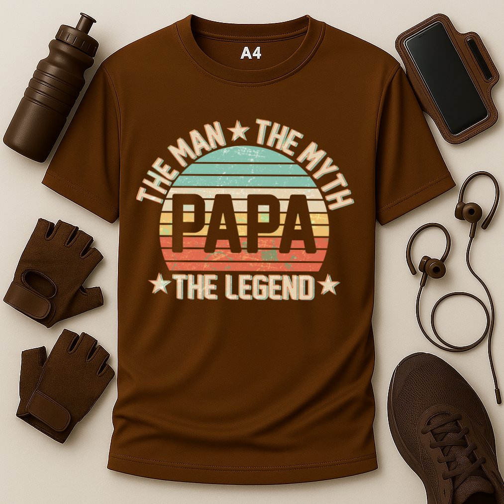 Retro Papa The Man Myth Legend Performance Shirt