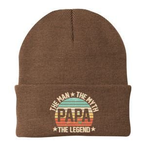 Retro Papa The Man Myth Legend Knit Cap Winter Beanie