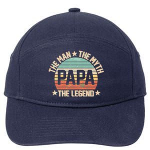 Retro Papa The Man Myth Legend 7-Panel Snapback Hat